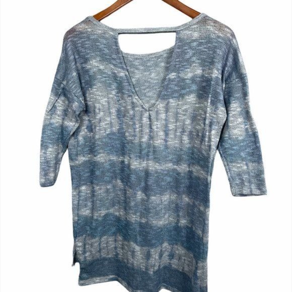 A Pea in the Pod Maternity Knit Top Tie Dye Blue Sz SM - Picture 2 of 4